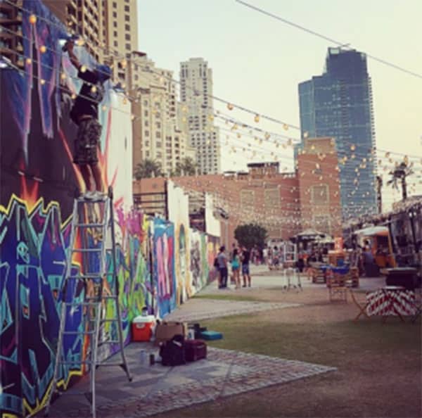 Graffiti wall in Brisbane City at a Twilight Market