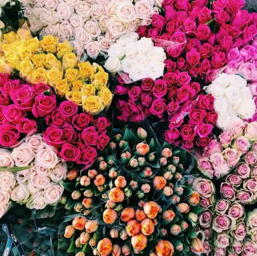 bright shades of pink coloured flower bouquets