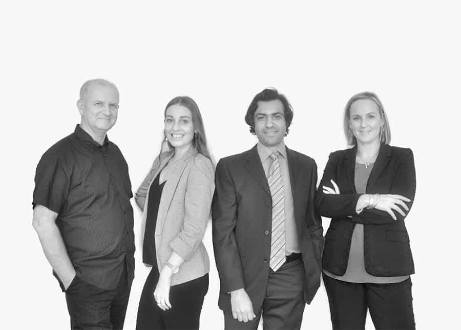 Black and White AUZi Insurance team photo