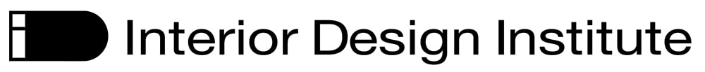 Black and white interior design institute logo