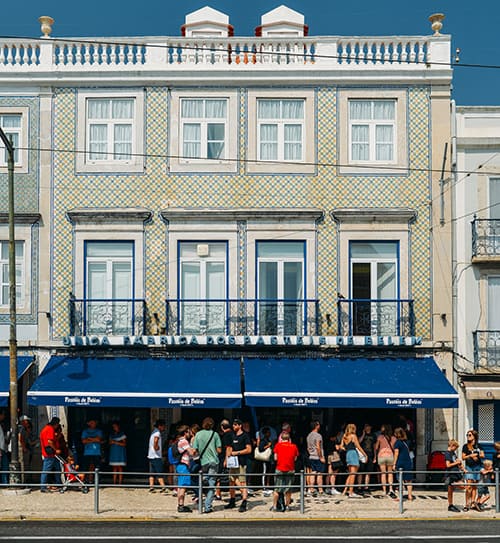 Outside a patisserie in Lisbon, Portugal