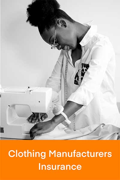 Clothing manufacturer sewing with a sewing machine