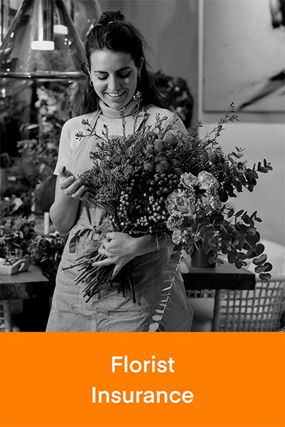 Florist putting together a bouquet