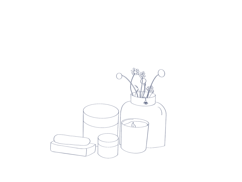illustration of skincare products